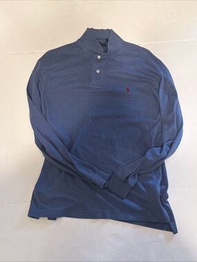 Polo by Ralph Lauren Long-Sleeve Henley Polo - Navy with Red Logo
